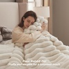 Bedsure Faux Fur Queen Comforter Set – Beige Fluffy Comforter Queen Size, Soft and Cozy Shaggy Bedding Comforter Sets, Winter Warm Luxury Fuzzy Bed Set 3 Pieces, 1 Comforter and 2 Pillowcases(01 – Beige)