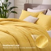 Bedsure Grey Queen Comforter Set, Soft Cationic Dyed Bedding Set 3 Pcs | Breathable, Comfortable for All Season, Skin-Friendly, Melange, Home Decor Gift, Bed Set, Cozy for Bedroom, OEKO, Modern(09 – Yellow Melange)
