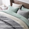 Bedsure Grey Queen Comforter Set, Soft Cationic Dyed Bedding Set 3 Pcs | Breathable, Comfortable for All Season, Skin-Friendly, Melange, Home Decor Gift, Bed Set, Cozy for Bedroom, OEKO, Modern(02 – Mint Green Melange)
