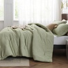 Bedsure Grey Queen Comforter Set, Soft Cationic Dyed Bedding Set 3 Pcs | Breathable, Comfortable for All Season, Skin-Friendly, Melange, Home Decor Gift, Bed Set, Cozy for Bedroom, OEKO, Modern(02 – Tea Green Melange)