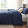 Bedsure Grey Queen Comforter Set, Soft Cationic Dyed Bedding Set 3 Pcs | Breathable, Comfortable for All Season, Skin-Friendly, Melange, Home Decor Gift, Bed Set, Cozy for Bedroom, OEKO, Modern(05 – Navy Melange)