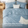 Bedsure Grey Queen Comforter Set, Soft Cationic Dyed Bedding Set 3 Pcs | Breathable, Comfortable for All Season, Skin-Friendly, Melange, Home Decor Gift, Bed Set, Cozy for Bedroom, OEKO, Modern(05 – Storm Blue Melange)
