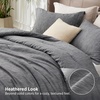 Bedsure Grey Queen Comforter Set, Soft Cationic Dyed Bedding Set 3 Pcs | Breathable, Comfortable for All Season, Skin-Friendly, Melange, Home Decor Gift, Bed Set, Cozy for Bedroom, OEKO, Modern(03 – Dark Grey Melange)