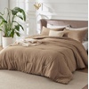 Bedsure Grey Queen Comforter Set, Soft Cationic Dyed Bedding Set 3 Pcs | Breathable, Comfortable for All Season, Skin-Friendly, Melange, Home Decor Gift, Bed Set, Cozy for Bedroom, OEKO, Modern(04 – Brown Melange)