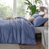 Bedsure Grey Queen Comforter Set, Soft Cationic Dyed Bedding Set 3 Pcs | Breathable, Comfortable for All Season, Skin-Friendly, Melange, Home Decor Gift, Bed Set, Cozy for Bedroom, OEKO, Modern(05 – Infinity Blue Melange)