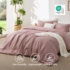 Bedsure Grey Queen Comforter Set, Soft Cationic Dyed Bedding Set 3 Pcs | Breathable, Comfortable for All Season, Skin-Friendly, Melange, Home Decor Gift, Bed Set, Cozy for Bedroom, OEKO, Modern(06 – Dusty Pink Melange)