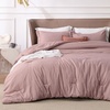 Bedsure Grey Queen Comforter Set, Soft Cationic Dyed Bedding Set 3 Pcs | Breathable, Comfortable for All Season, Skin-Friendly, Melange, Home Decor Gift, Bed Set, Cozy for Bedroom, OEKO, Modern(06 – Dusty Pink Melange)