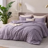 Bedsure Grey Queen Comforter Set, Soft Cationic Dyed Bedding Set 3 Pcs | Breathable, Comfortable for All Season, Skin-Friendly, Melange, Home Decor Gift, Bed Set, Cozy for Bedroom, OEKO, Modern(07 – Grayish Purple Melange)