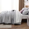 Bedsure Grey Queen Comforter Set, Soft Cationic Dyed Bedding Set 3 Pcs | Breathable, Comfortable for All Season, Skin-Friendly, Melange, Home Decor Gift, Bed Set, Cozy for Bedroom, OEKO, Modern(03 – Light Grey Melange)