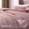 Bedsure Grey Queen Comforter Set, Soft Cationic Dyed Bedding Set 3 Pcs | Breathable, Comfortable for All Season, Skin-Friendly, Melange, Home Decor Gift, Bed Set, Cozy for Bedroom, OEKO, Modern(06 – Dusty Pink Melange)