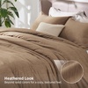 Bedsure Grey Queen Comforter Set, Soft Cationic Dyed Bedding Set 3 Pcs | Breathable, Comfortable for All Season, Skin-Friendly, Melange, Home Decor Gift, Bed Set, Cozy for Bedroom, OEKO, Modern(04 – Brown Melange)