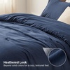 Bedsure Grey Queen Comforter Set, Soft Cationic Dyed Bedding Set 3 Pcs | Breathable, Comfortable for All Season, Skin-Friendly, Melange, Home Decor Gift, Bed Set, Cozy for Bedroom, OEKO, Modern(05 – Navy Melange)
