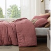 Bedsure Grey Queen Comforter Set, Soft Cationic Dyed Bedding Set 3 Pcs | Breathable, Comfortable for All Season, Skin-Friendly, Melange, Home Decor Gift, Bed Set, Cozy for Bedroom, OEKO, Modern(06 – Pink Clay Melange)