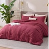 Bedsure Grey Queen Comforter Set, Soft Cationic Dyed Bedding Set 3 Pcs | Breathable, Comfortable for All Season, Skin-Friendly, Melange, Home Decor Gift, Bed Set, Cozy for Bedroom, OEKO, Modern(06 – Red Melange)