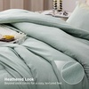 Bedsure Grey Queen Comforter Set, Soft Cationic Dyed Bedding Set 3 Pcs | Breathable, Comfortable for All Season, Skin-Friendly, Melange, Home Decor Gift, Bed Set, Cozy for Bedroom, OEKO, Modern(02 – Mint Green Melange)