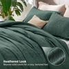 Bedsure Grey Queen Comforter Set, Soft Cationic Dyed Bedding Set 3 Pcs | Breathable, Comfortable for All Season, Skin-Friendly, Melange, Home Decor Gift, Bed Set, Cozy for Bedroom, OEKO, Modern(02 – Dark Green Melange)