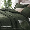 Bedsure Grey Queen Comforter Set, Soft Cationic Dyed Bedding Set 3 Pcs | Breathable, Comfortable for All Season, Skin-Friendly, Melange, Home Decor Gift, Bed Set, Cozy for Bedroom, OEKO, Modern(02 – Olive Green Melange)