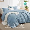 Bedsure Grey Queen Comforter Set, Soft Cationic Dyed Bedding Set 3 Pcs | Breathable, Comfortable for All Season, Skin-Friendly, Melange, Home Decor Gift, Bed Set, Cozy for Bedroom, OEKO, Modern(05 – Storm Blue Melange)
