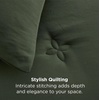 Bedsure Queen Comforter Set Dark Grey, Soft Prewashed Queen Size Bedding, Quilted Comforter with Circle Design, Down Alternative Comforter for All Seasons, 3 Pieces Bed Set with 2 Pillow Shams(03-olive Green-clover)
