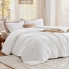 Bedsure Queen Comforter Set Dark Grey, Soft Prewashed Queen Size Bedding, Quilted Comforter with Circle Design, Down Alternative Comforter for All Seasons, 3 Pieces Bed Set with 2 Pillow Shams(05-white-clouds)