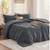 Bedsure Queen Comforter Set Dark Grey, Soft Prewashed Queen Size Bedding, Quilted Comforter with Circle Design, Down Alternative Comforter for All Seasons, 3 Pieces Bed Set with 2 Pillow Shams(06-dark Grey-circle)