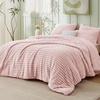 Bedsure Queen Fluffy Comforter Set – GentleSoft 3 Pieces Luxury Fleece Bed Olive Green Bedding, Cozy Room Decor Aesthetic, 1 Queen Bed Comforter (90″x90″) and 2 Pillowcases (20″x26″)(03 – Pink)
