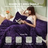Bedsure Queen Fluffy Comforter Set – GentleSoft 3 Pieces Luxury Fleece Bed Olive Green Bedding, Cozy Room Decor Aesthetic, 1 Queen Bed Comforter (90″x90″) and 2 Pillowcases (20″x26″)(11 – Purple)