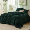 Bedsure Queen Fluffy Comforter Set – GentleSoft 3 Pieces Luxury Fleece Bed Olive Green Bedding, Cozy Room Decor Aesthetic, 1 Queen Bed Comforter (90″x90″) and 2 Pillowcases (20″x26″)(07 – Emerald)