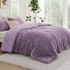 Bedsure Queen Fluffy Comforter Set – GentleSoft 3 Pieces Luxury Fleece Bed Olive Green Bedding, Cozy Room Decor Aesthetic, 1 Queen Bed Comforter (90″x90″) and 2 Pillowcases (20″x26″)(10 – Lavender)