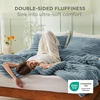 Bedsure Queen Fluffy Comforter Set – GentleSoft 3 Pieces Luxury Fleece Bed Olive Green Bedding, Cozy Room Decor Aesthetic, 1 Queen Bed Comforter (90″x90″) and 2 Pillowcases (20″x26″)(14 – Mineral Blue)