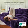 Bedsure Queen Fluffy Comforter Set – GentleSoft 3 Pieces Luxury Fleece Bed Olive Green Bedding, Cozy Room Decor Aesthetic, 1 Queen Bed Comforter (90″x90″) and 2 Pillowcases (20″x26″)(11 – Purple)