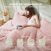 Bedsure Queen Fluffy Comforter Set – GentleSoft 3 Pieces Luxury Fleece Bed Olive Green Bedding, Cozy Room Decor Aesthetic, 1 Queen Bed Comforter (90″x90″) and 2 Pillowcases (20″x26″)(03 – Pink)