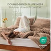 Bedsure Queen Fluffy Comforter Set – GentleSoft 3 Pieces Luxury Fleece Bed Olive Green Bedding, Cozy Room Decor Aesthetic, 1 Queen Bed Comforter (90″x90″) and 2 Pillowcases (20″x26″)(09 – Warm Taupe)