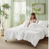 Bedsure Queen Fluffy Comforter Set – GentleSoft 3 Pieces Luxury Fleece Bed Olive Green Bedding, Cozy Room Decor Aesthetic, 1 Queen Bed Comforter (90″x90″) and 2 Pillowcases (20″x26″)(05 – Bright White)