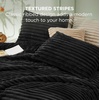 Bedsure Queen Fluffy Comforter Set – GentleSoft 3 Pieces Luxury Fleece Bed Olive Green Bedding, Cozy Room Decor Aesthetic, 1 Queen Bed Comforter (90″x90″) and 2 Pillowcases (20″x26″)(18 – Black)