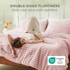 Bedsure Queen Fluffy Comforter Set – GentleSoft 3 Pieces Luxury Fleece Bed Olive Green Bedding, Cozy Room Decor Aesthetic, 1 Queen Bed Comforter (90″x90″) and 2 Pillowcases (20″x26″)(03 – Pink)