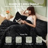 Bedsure Queen Fluffy Comforter Set – GentleSoft 3 Pieces Luxury Fleece Bed Olive Green Bedding, Cozy Room Decor Aesthetic, 1 Queen Bed Comforter (90″x90″) and 2 Pillowcases (20″x26″)(18 – Black)