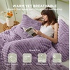 Bedsure Queen Fluffy Comforter Set – GentleSoft 3 Pieces Luxury Fleece Bed Olive Green Bedding, Cozy Room Decor Aesthetic, 1 Queen Bed Comforter (90″x90″) and 2 Pillowcases (20″x26″)(10 – Lavender)