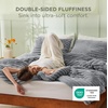 Bedsure Queen Fluffy Comforter Set – GentleSoft 3 Pieces Luxury Fleece Bed Olive Green Bedding, Cozy Room Decor Aesthetic, 1 Queen Bed Comforter (90″x90″) and 2 Pillowcases (20″x26″)(04 – Grey)