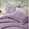Bedsure Queen Fluffy Comforter Set – GentleSoft 3 Pieces Luxury Fleece Bed Olive Green Bedding, Cozy Room Decor Aesthetic, 1 Queen Bed Comforter (90″x90″) and 2 Pillowcases (20″x26″)(10 – Lavender)