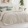 Bedsure Queen Fluffy Comforter Set – GentleSoft 3 Pieces Luxury Fleece Bed Olive Green Bedding, Cozy Room Decor Aesthetic, 1 Queen Bed Comforter (90″x90″) and 2 Pillowcases (20″x26″)(02 – Linen)