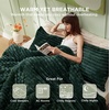 Bedsure Queen Fluffy Comforter Set – GentleSoft 3 Pieces Luxury Fleece Bed Olive Green Bedding, Cozy Room Decor Aesthetic, 1 Queen Bed Comforter (90″x90″) and 2 Pillowcases (20″x26″)(07 – Emerald)