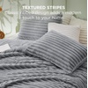 Bedsure Queen Fluffy Comforter Set – GentleSoft 3 Pieces Luxury Fleece Bed Olive Green Bedding, Cozy Room Decor Aesthetic, 1 Queen Bed Comforter (90″x90″) and 2 Pillowcases (20″x26″)(04 – Grey)