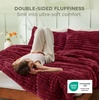 Bedsure Queen Fluffy Comforter Set – GentleSoft 3 Pieces Luxury Fleece Bed Olive Green Bedding, Cozy Room Decor Aesthetic, 1 Queen Bed Comforter (90″x90″) and 2 Pillowcases (20″x26″)(15 – Dark Red)