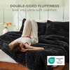 Bedsure Queen Fluffy Comforter Set – GentleSoft 3 Pieces Luxury Fleece Bed Olive Green Bedding, Cozy Room Decor Aesthetic, 1 Queen Bed Comforter (90″x90″) and 2 Pillowcases (20″x26″)(18 – Black)