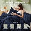 Bedsure Queen Fluffy Comforter Set – GentleSoft 3 Pieces Luxury Fleece Bed Olive Green Bedding, Cozy Room Decor Aesthetic, 1 Queen Bed Comforter (90″x90″) and 2 Pillowcases (20″x26″)(12 – Navy)