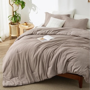 Bedsure Grey Queen Comforter Set, Soft Cationic Dyed Bedding Set 3 Pcs | Breathable, Comfortable for All Season, Skin-Friendly, Melange, Home Decor Gift, Bed Set, Cozy for Bedroom, OEKO, Modern(04 – Khaki Melange)