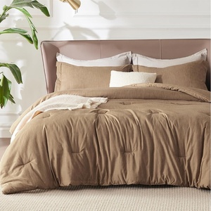 Bedsure Grey Queen Comforter Set, Soft Cationic Dyed Bedding Set 3 Pcs | Breathable, Comfortable for All Season, Skin-Friendly, Melange, Home Decor Gift, Bed Set, Cozy for Bedroom, OEKO, Modern(04 – Brown Melange)