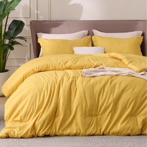 Bedsure Grey Queen Comforter Set, Soft Cationic Dyed Bedding Set 3 Pcs | Breathable, Comfortable for All Season, Skin-Friendly, Melange, Home Decor Gift, Bed Set, Cozy for Bedroom, OEKO, Modern(09 – Yellow Melange)
