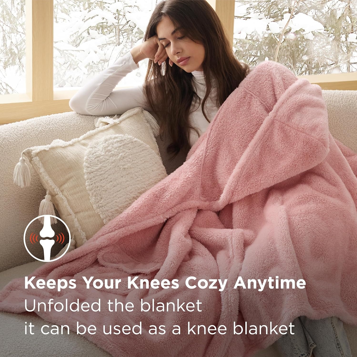 image:imageBedsure Blanket Poncho for Women Hooded Wearable Fleece Blanket for Adult Winter Poncho Shawl Wrap Cape as Gifts for Mom